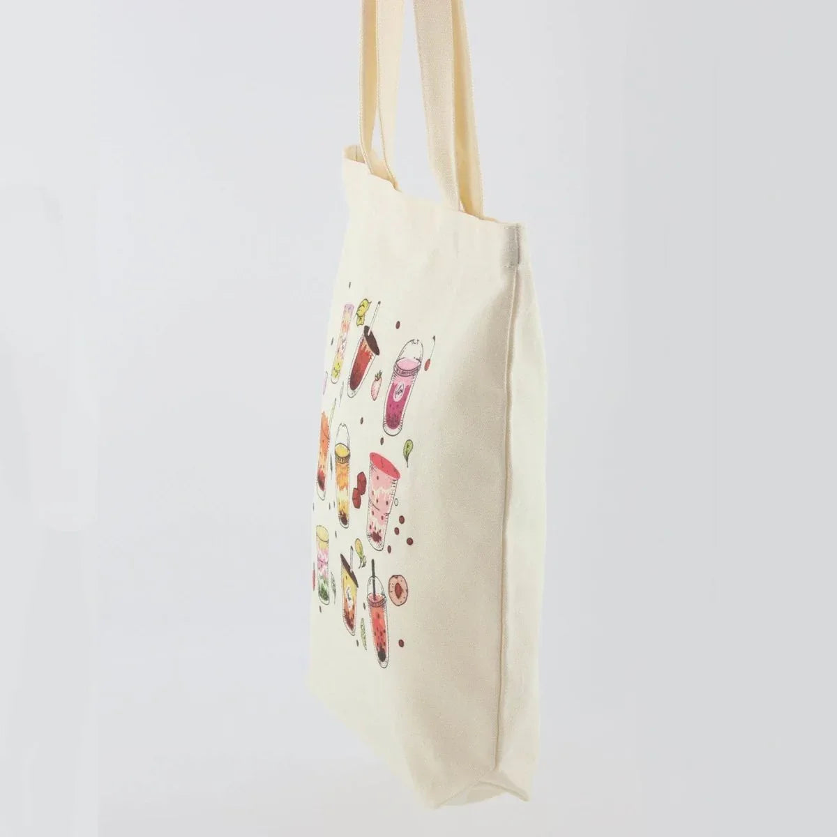 Boba Tea Tote Bag – Cream Canvas with Keychain & Enamel Pin - BIG FRENCHIES