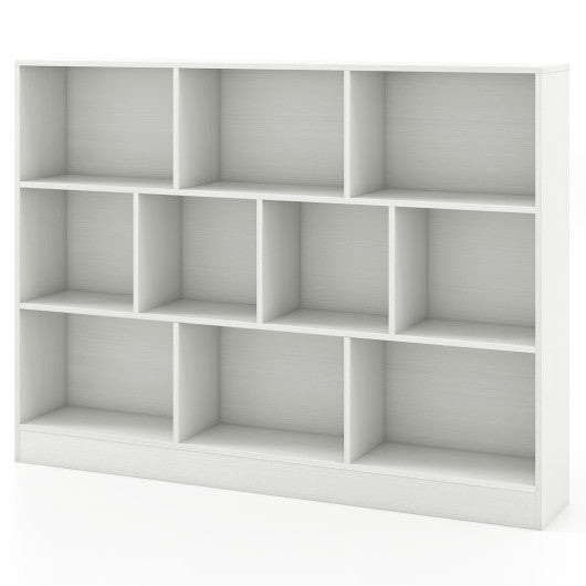 41 inches Wooden Toy Storage Organizer with 10 Cubes for Classroom Daycare Nursery Kindergarten-White - BIG FRENCHIES