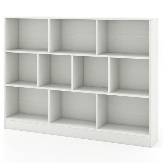 41 inches Wooden Toy Storage Organizer with 10 Cubes for Classroom Daycare Nursery Kindergarten-White - BIG FRENCHIES