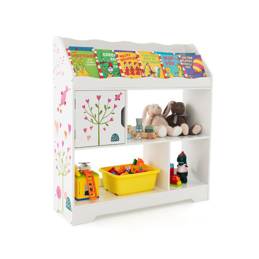 Kids Toy Storage Organizer with Book Shelf and Storage Cabinet-White - BIG FRENCHIES
