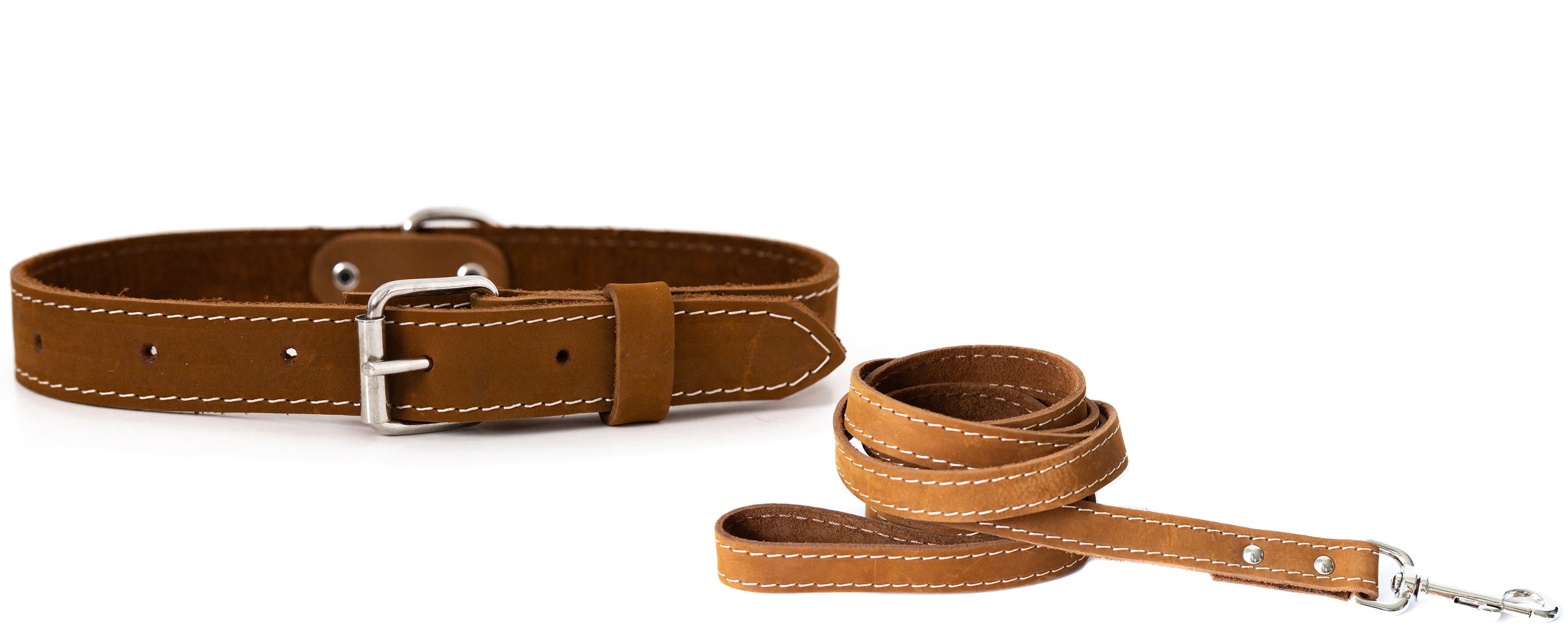 Pro Line Hunting Leather Collar and Leash Set - BIG FRENCHIES