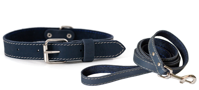 Pro Line Hunting Leather Collar and Leash Set - BIG FRENCHIES