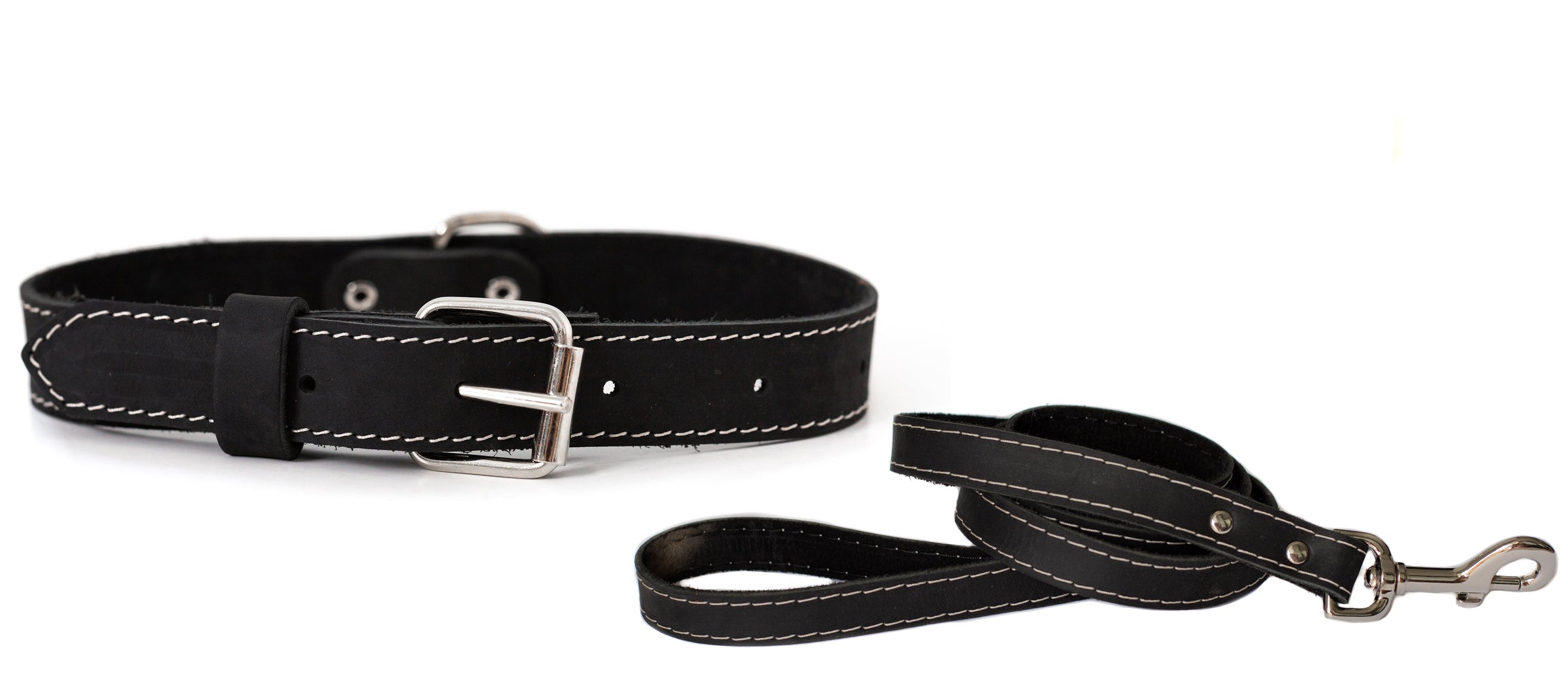 Pro Line Hunting Leather Collar and Leash Set - BIG FRENCHIES