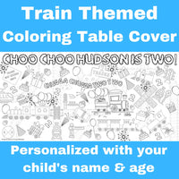 Train Birthday Coloring Tablecloth - BIG FRENCHIES