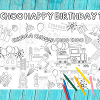 Train Birthday Coloring Tablecloth - BIG FRENCHIES