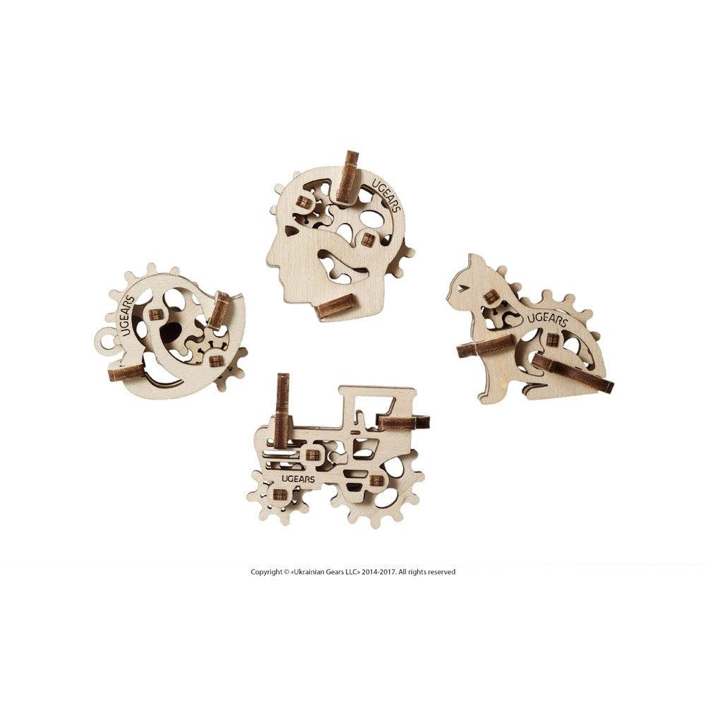 Tribik Fidgets Set of 4 3D Wood Model Kit UGEARS