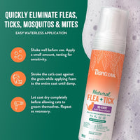 TropiClean Cat Flea Tick Waterless Shampoo Natural Treatment 7.4oz USA