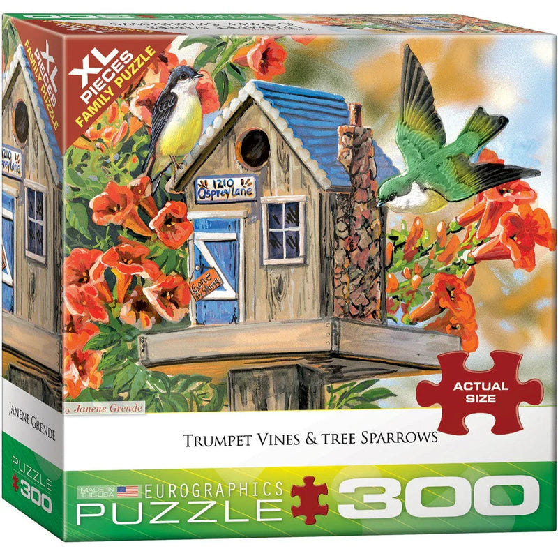 Trumpet Vines & Tree Sparrows 300 Large Piece Jigsaw Puzzle Eurographics - BIG FRENCHIES
