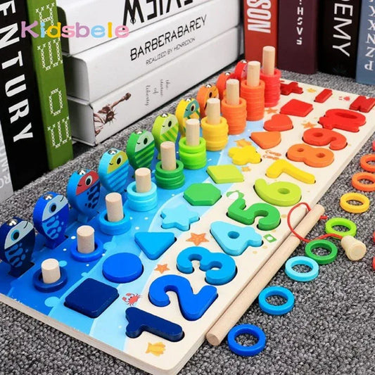 Montessori Math Toys for Toddlers – Wooden Counting & Fishing Game - BIG FRENCHIES