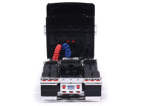 2010 International Lonestar Truck Tractor Black with Flame Graphics 1/64 Diecast Model by IXO Models
