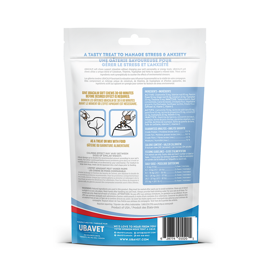 UBAVET UBACALM Calming Soft Chews for Dogs & Cats – Natural Stress & Anxiety Relief - BIG FRENCHIES