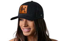 Poodle Trucker Hat Leather  |  Black Dog Snapback