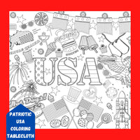 USA Patriotic Coloring Tablecloth - BIG FRENCHIES