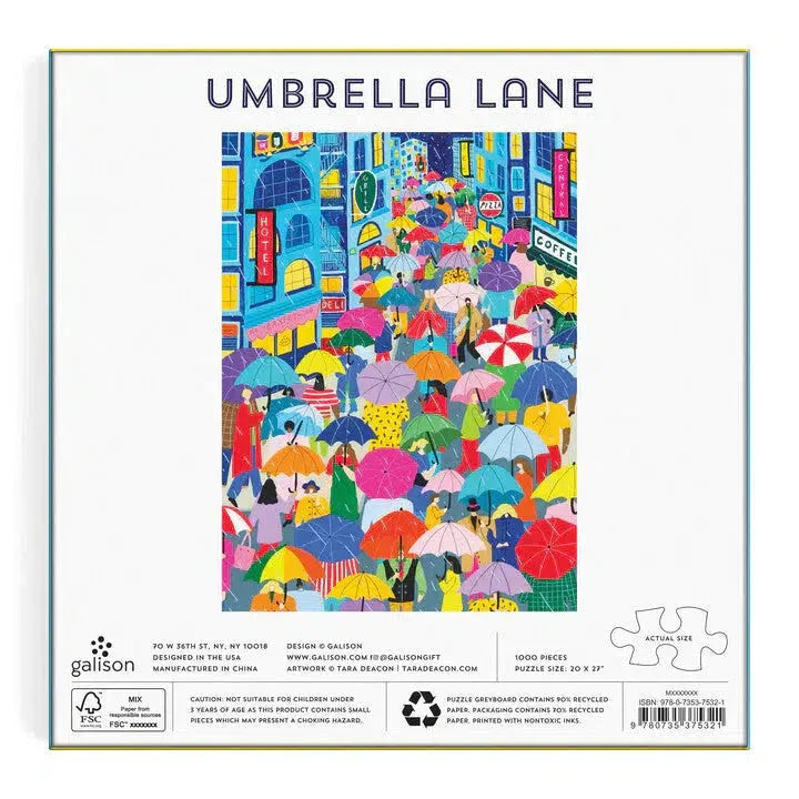 Umbrella Lane 1000 Piece Jigsaw Puzzle Galison - BIG FRENCHIES