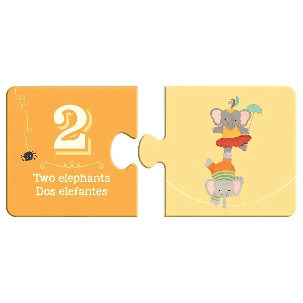 Un Elefante Numbers Puzzle Duo 20 Piece Jigsaw Puzzle Gibbs Smith - BIG FRENCHIES
