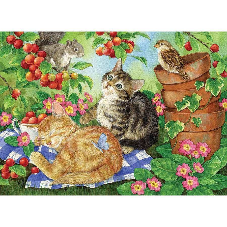 Under the Cherry Tree 350 Piece Family Jigsaw Puzzle Cobble Hill - BIG FRENCHIES