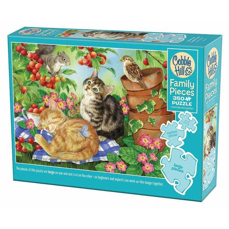 Under the Cherry Tree 350 Piece Family Jigsaw Puzzle Cobble Hill - BIG FRENCHIES
