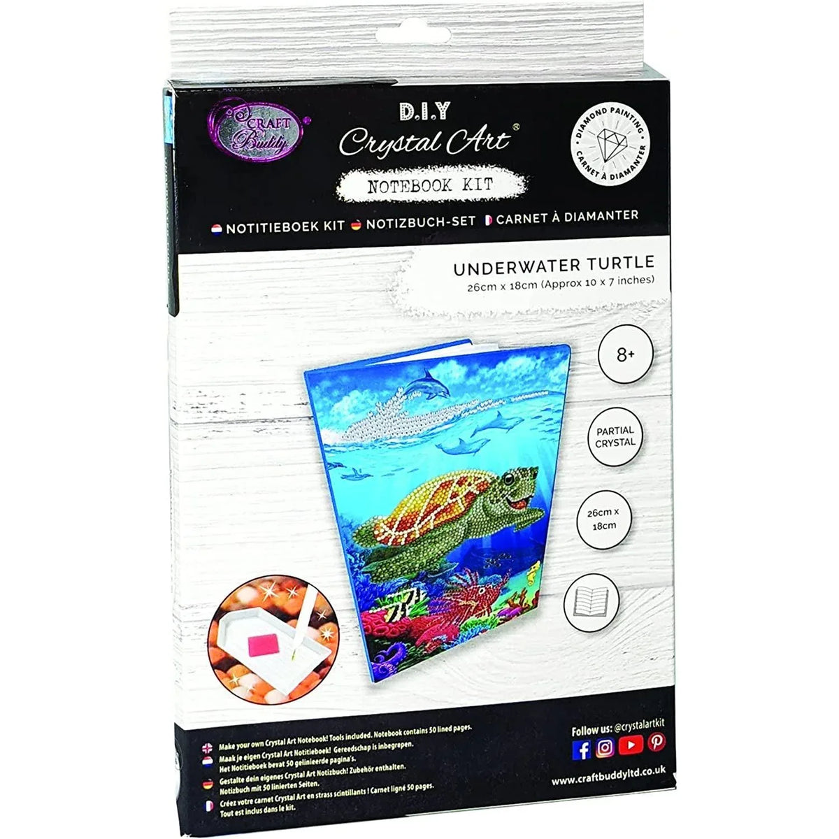 Underwater Turtle Crystal Art Notebook Kit Craft Buddy - BIG FRENCHIES