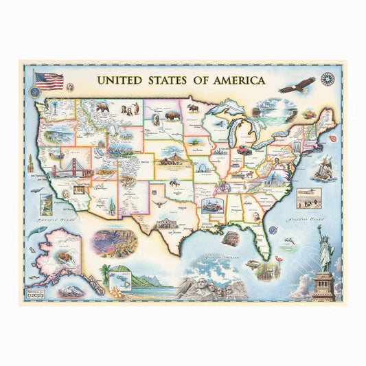 United States 1000 Piece Jigsaw Puzzle Xplorer Maps