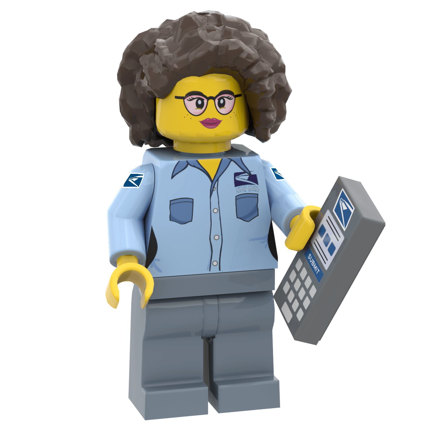 United Studs Postal Worker (Female) -  Custom Printed Minifig - Made Using LEGO® Parts