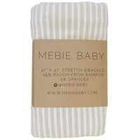 Taupe Stripe Ribbed Bamboo Stretch Swaddle - BIG FRENCHIES
