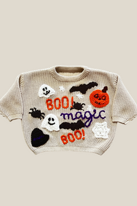 Hand embroidered Sweater Organic - Halloween theme