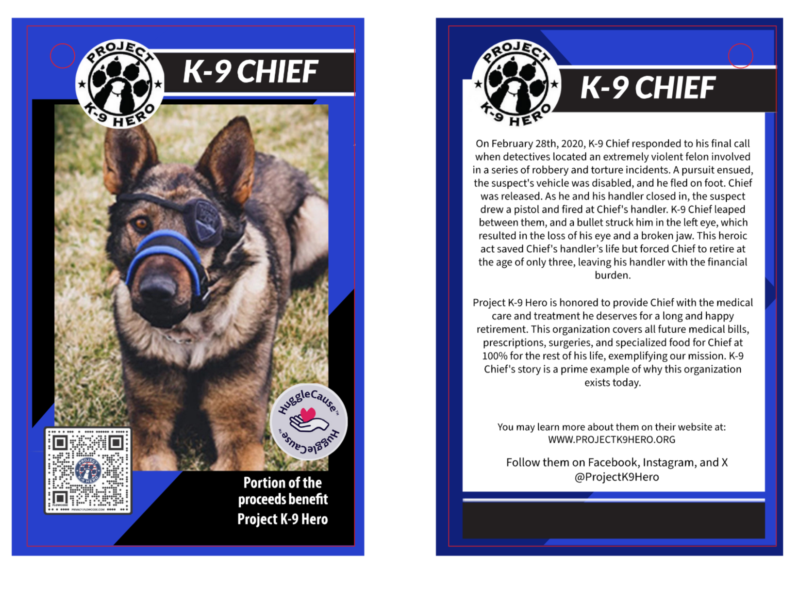 HuggleCause™, Project K-9 Hero, K-9 Chief Knottie® Plush Dog Toy, Large - BIG FRENCHIES