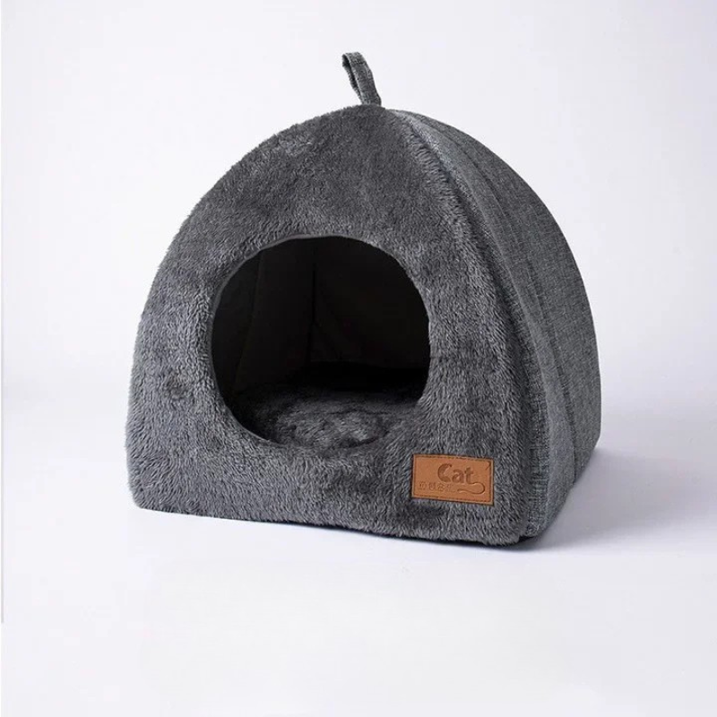 Heated Cat Bed – Self Warming Triangle Cat Cave for Indoor Pets - BIG FRENCHIES