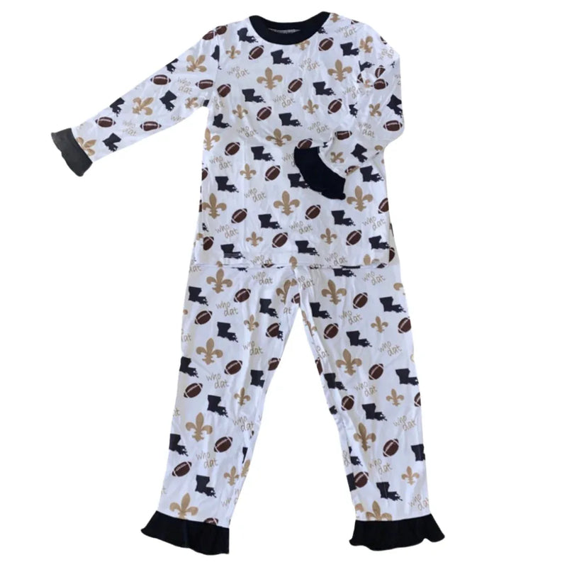 Who Dat Ruffle Bamboo Pajamas - BIG FRENCHIES