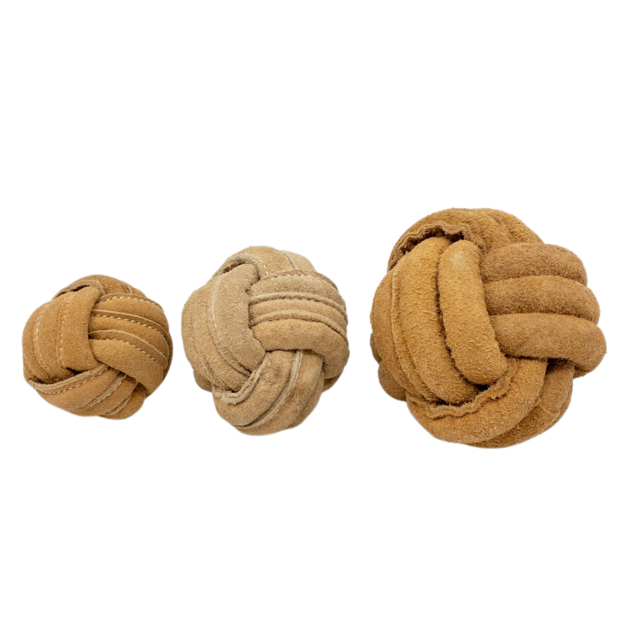Huggle-Hide® Natural Leather Ball Dog Toy, 2 Pack - BIG FRENCHIES
