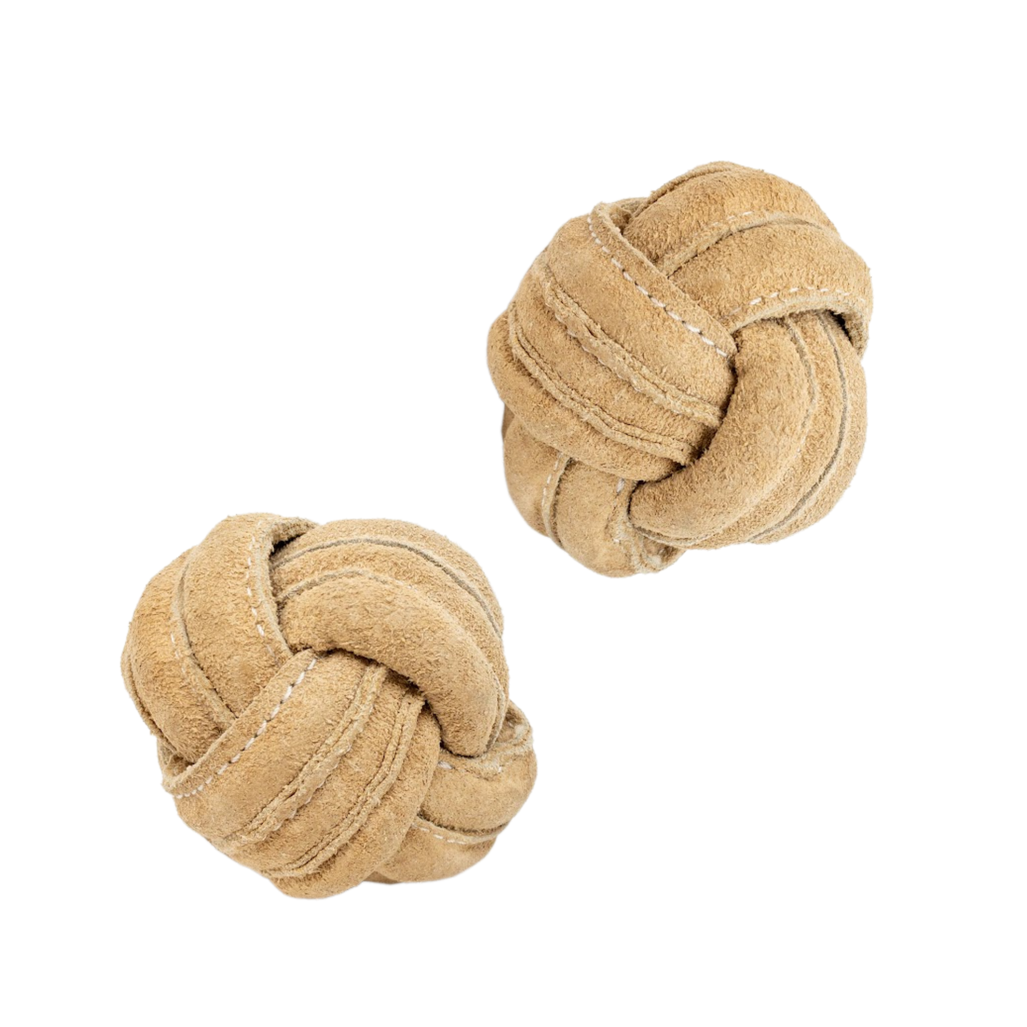 Huggle-Hide® Natural Leather Ball Dog Toy, 2 Pack - BIG FRENCHIES