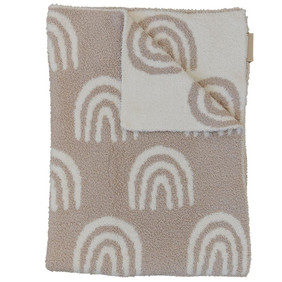 Taupe Rainbow Plush Blanket - BIG FRENCHIES