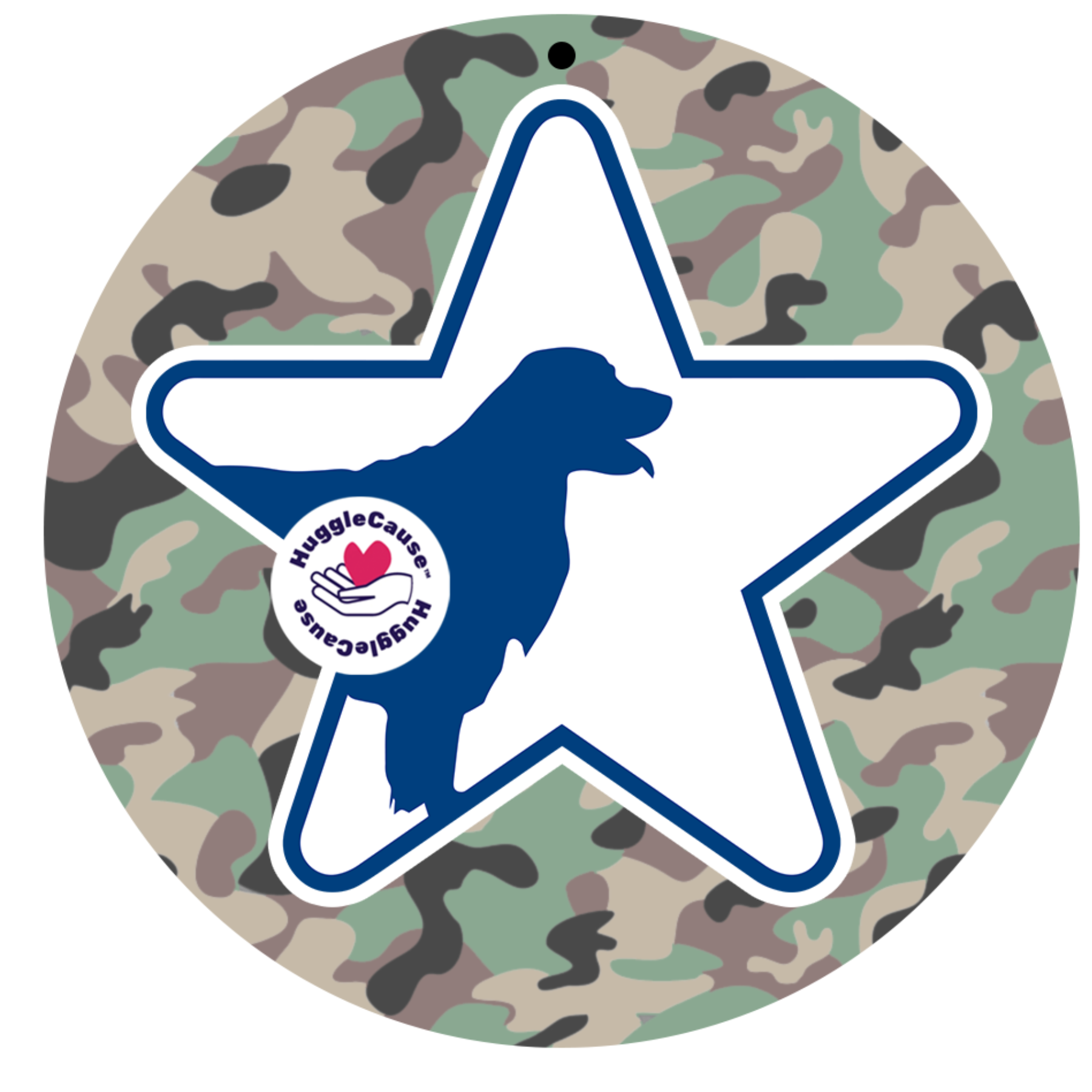 HuggleCause™, Warrior Canine Connection, Camouflage HuggleFleece® Plush Ball Dog Toy - BIG FRENCHIES