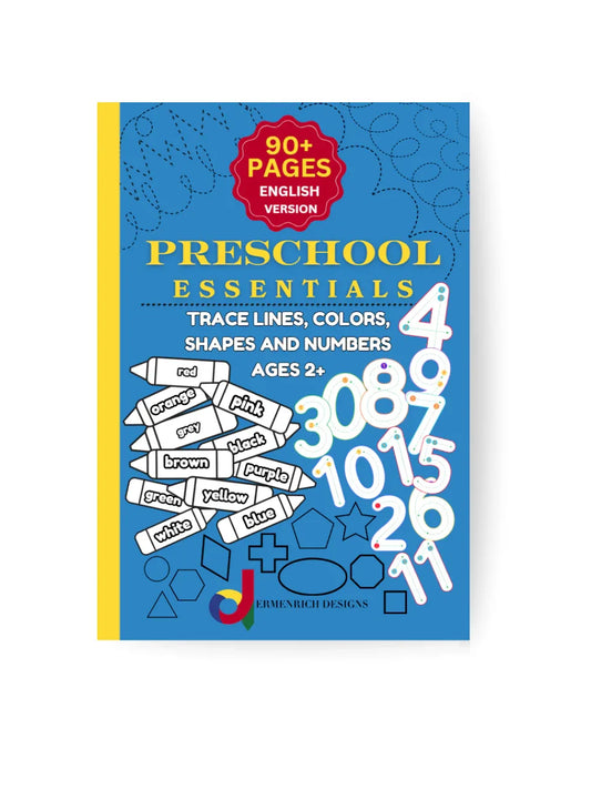Preschool Essentials Trace Lines, Colors, Shapes and Numbers Activity Coloring Book - BIG FRENCHIES