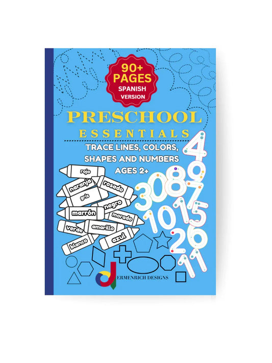 Preschool Essentials Trace Lines, Colors, Shapes, and Numbers Activity Coloring Book: Spanish Version - BIG FRENCHIES