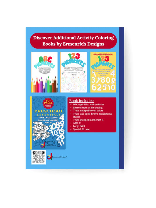 Preschool Essentials Trace Lines, Colors, Shapes, and Numbers Activity Coloring Book: Spanish Version - BIG FRENCHIES