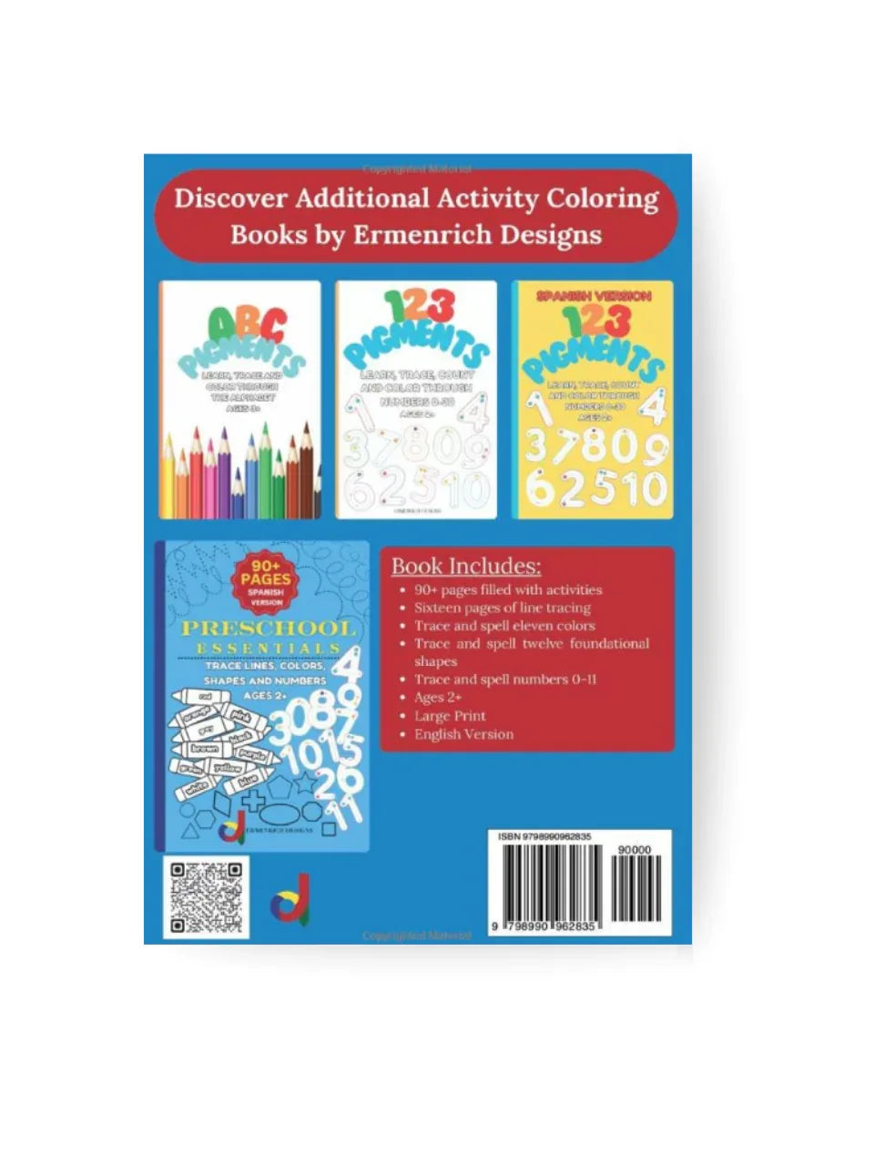 Preschool Essentials Trace Lines, Colors, Shapes and Numbers Activity Coloring Book - BIG FRENCHIES