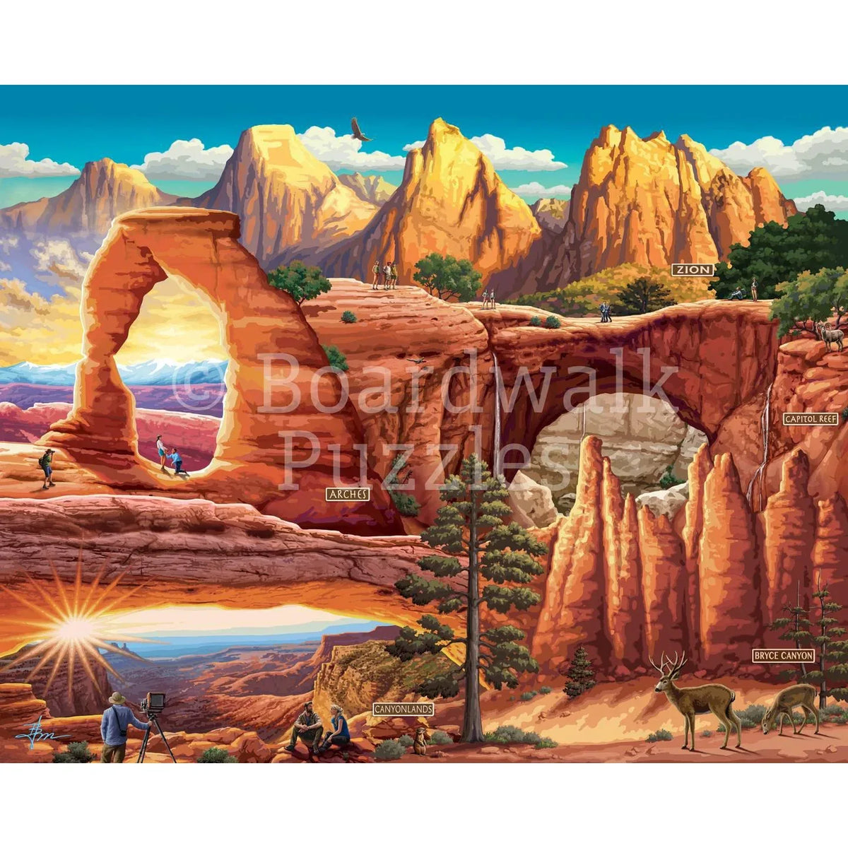 Utah's 5 National Parks 210 Piece Jigsaw Puzzle Boardwalk - BIG FRENCHIES