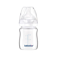 Bebedor Glass Baby Bottle: Heat Resistant, Wide Neck, Anti-Colic & Leak-Proof - Newborn Feeding Essential