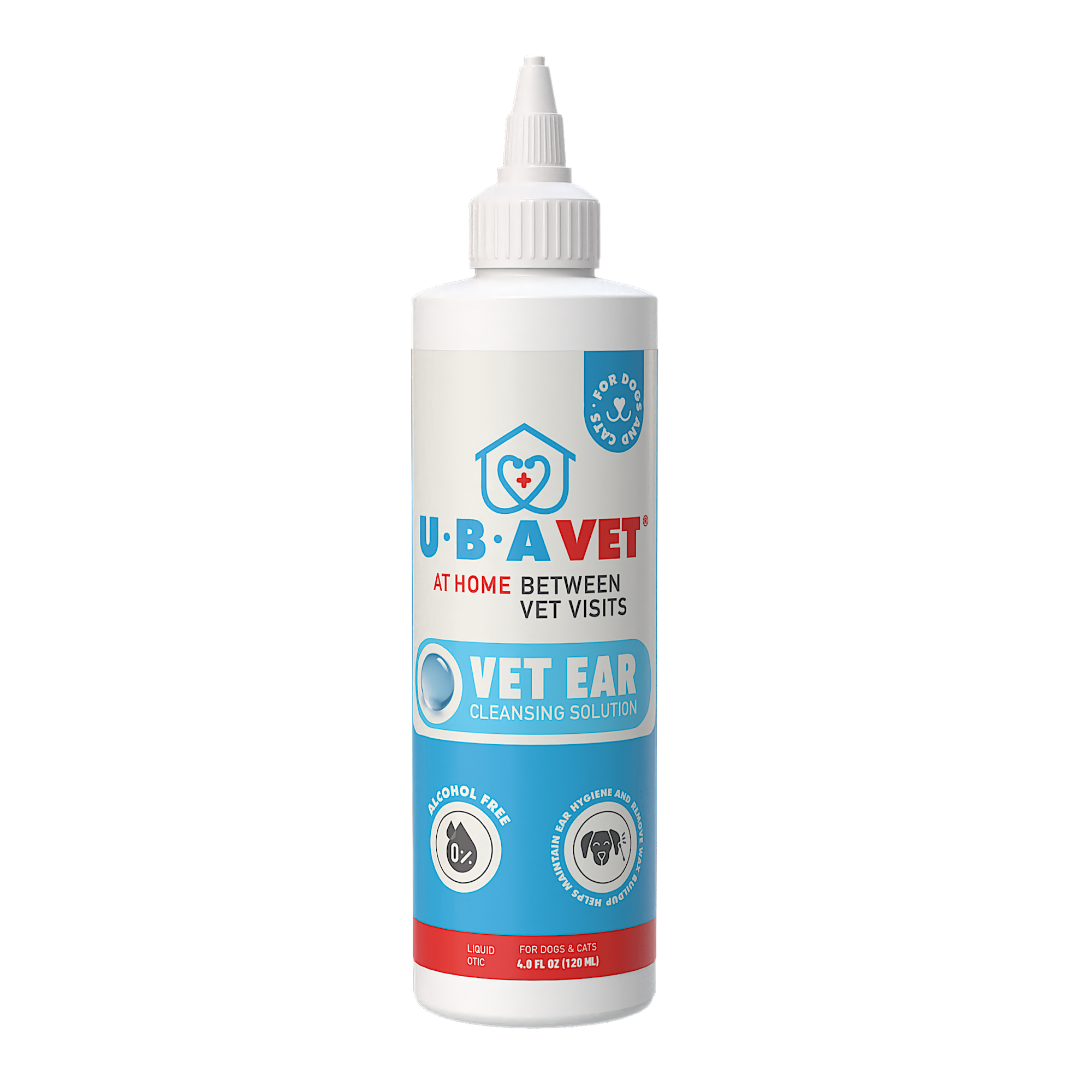 UBAVET Vet Ear Cleansing Solution for Dogs & Cats – (4 fl oz / 120ml) - BIG FRENCHIES