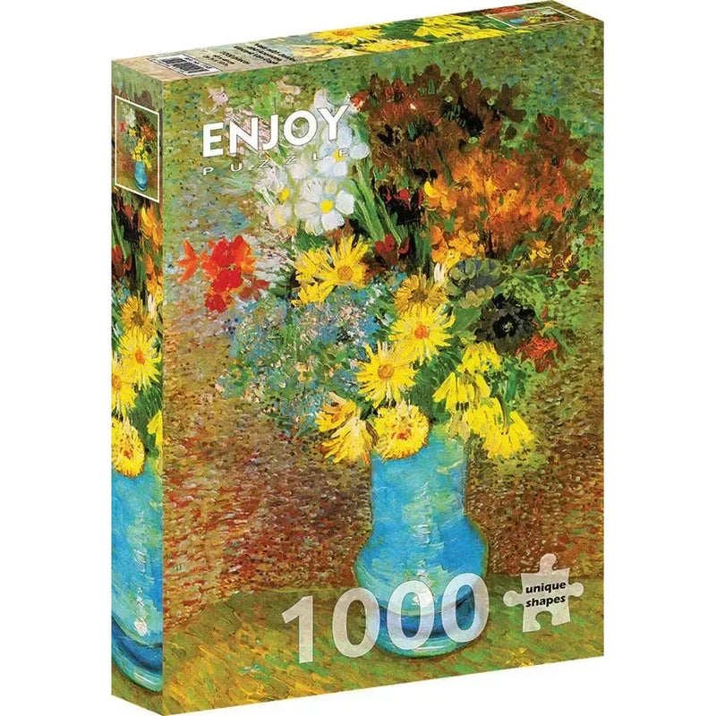 Vase with Daisies & Anemones by Van Gogh 1000 Piece Jigsaw Puzzle Enjoy - BIG FRENCHIES