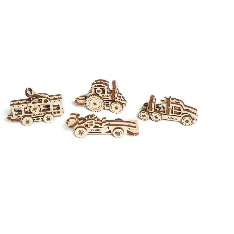 Vehicle Fidgets Set of 4 3D Wood Model Kit UGEARS - BIG FRENCHIES
