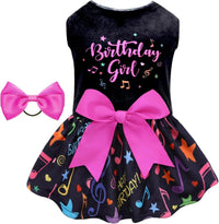 Velvet Dog Birthday and Holiday Dress  For Small Dogs Puppy Holiday Skirt XXS–L