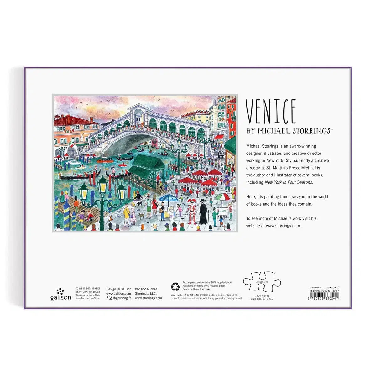 Venice 1500 Piece Jigsaw Puzzle Galison - BIG FRENCHIES