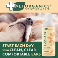 Vet Organics EcoEars Natural Dog Ear Cleaner 8oz, Multi-Action Formula 2-Pack