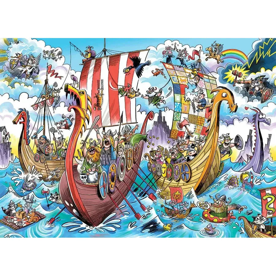 Viking Voyage Doodle Town 1000 Piece Jigsaw Puzzle Cobble Hill