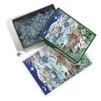 Village on a Winter Night 1000 Piece Jigsaw Puzzle Cobble Hill