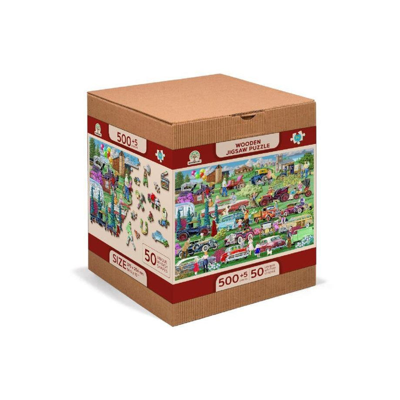 Vintage Cars 505 Piece Wood Jigsaw Puzzle Wooden City - BIG FRENCHIES