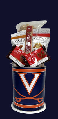JGB Sports - Virginia Cavaliers Gift Tin Basket - Made In America - BIG FRENCHIES