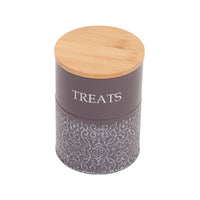 Country Living Dog Treat Canisters - Set of 2 Carbon Steel Jars with Bamboo Lids – Volcanic Gray - BIG FRENCHIES